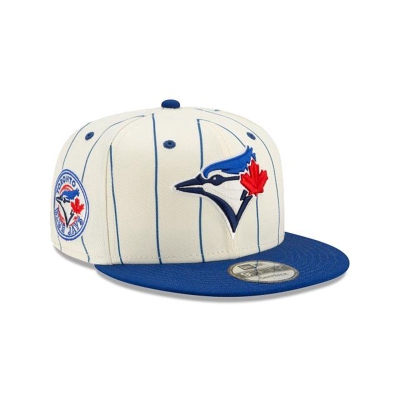 White Toronto Blue Jays Hat - New Era MLB Pinstripe 9FIFTY Snapback Caps USA2139087